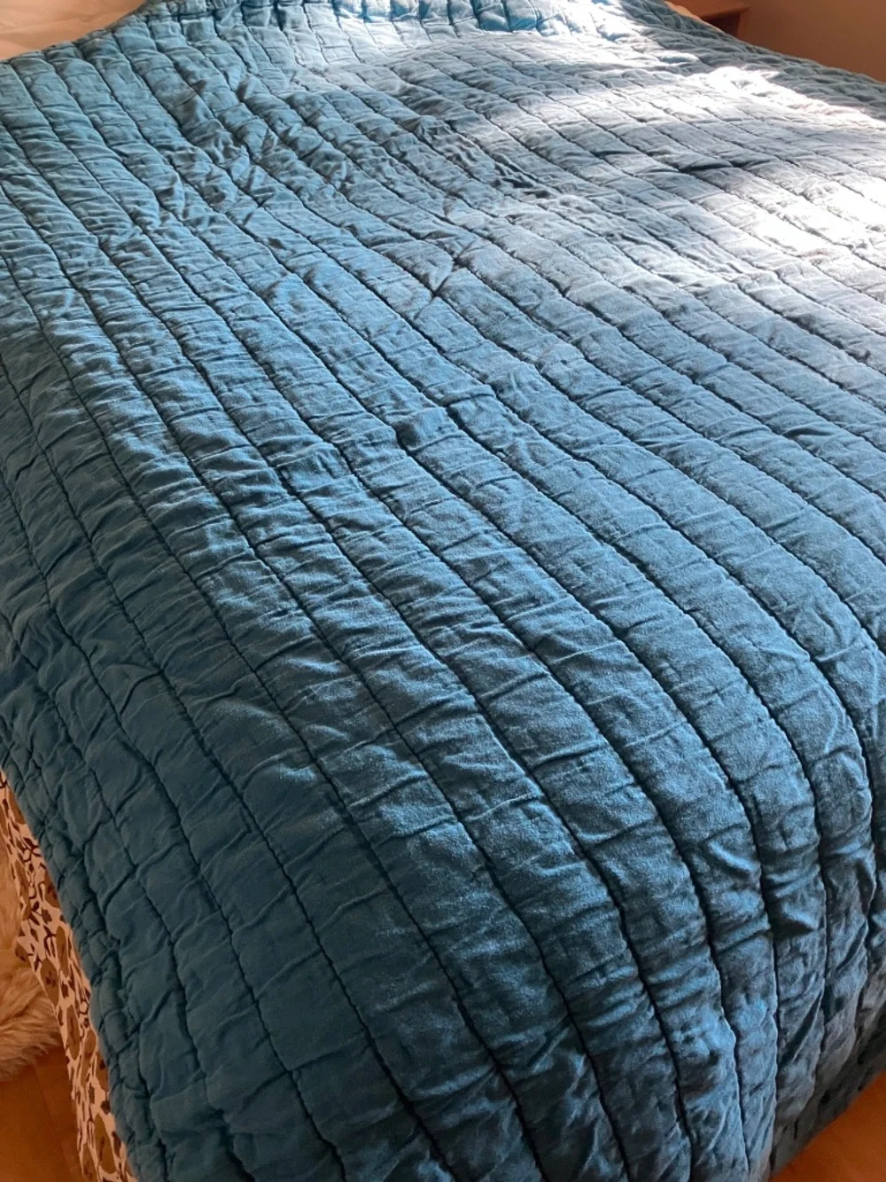 Schoolhouse Electric Twin Channeled Quilt br. Blue